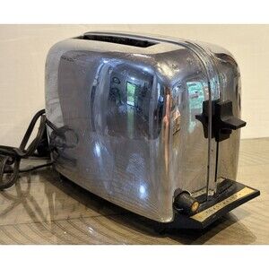 VTG Toastmaster Pop-Up Toaster Chrome 2 Slice MCM Retro Tested Works
